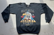 Vintage 1988 Harley Davidson Heavy-Metal Bald Eagle Sweatshirt, Made in USA