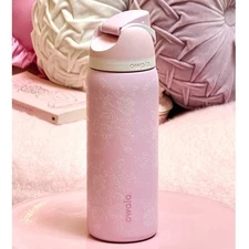 Owala 32oz Freesip Girl Pink Ribbon Toile Water Bottle Limited Edition