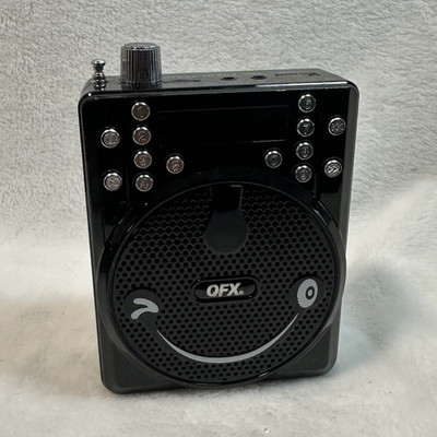 QFX Portable Speaker Black w/ Telescoping Antenna USB AUX In Mic Wired