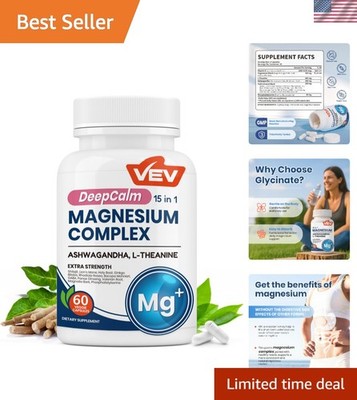 Deep Calm Magnesium Glycinate & Citrate Complex - 15 in 1  Capsules (60 Count)