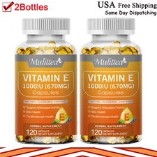 Vitamin E Supplement 1000IU Twin Pack, 240 Softgel for Skin, Hair and Eye Health