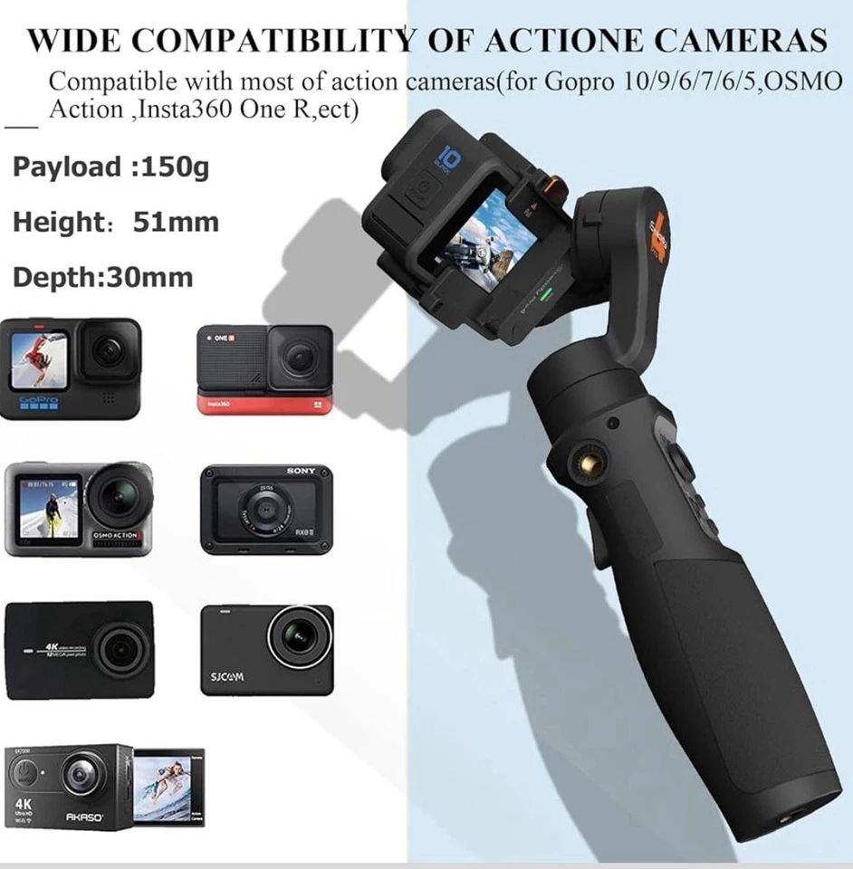 Hohem iSteady Pro 4 3-Axis Gimbal Stabilizer for GoPro Hero 13/12/11/10/9/8/7/6 - Image 3 of 4