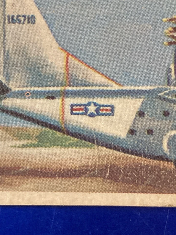 1957 Topps Planes #9 Blue Back Propeloplane - Trimmed - Short Print - Tough - Image 2 of 3