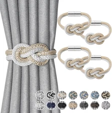 NICEEC 4 Pack Mini Magnetic Curtain Tiebacks Nordic Simple Style Drape Tie Backs