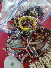 Jewelry Lot Bracelets Necklaces Earrings Wearable Not Wearable Craft 3.13 lbs.