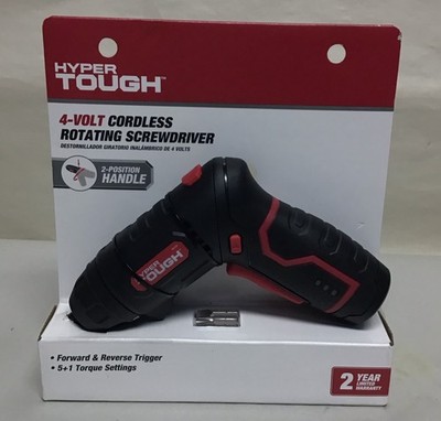 Hyper Tough 4-Volt Max Lithium-Ion Cordless Rotating Screwdriver w/Charger