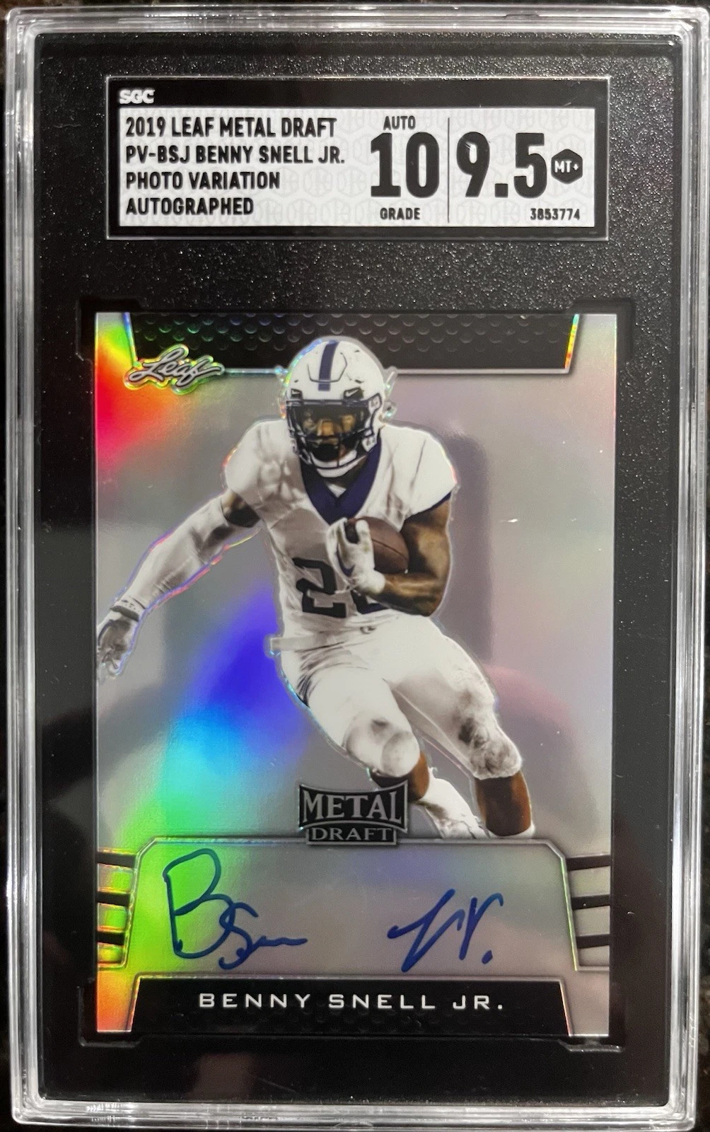 Benny Snell Jr. Leaf Metal Draft Autographs Photo Variation #PVBSJ Blue