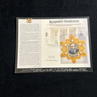 Willabee & Ward Patch & Info Card 23rd  President Benjamin Harrison Rare