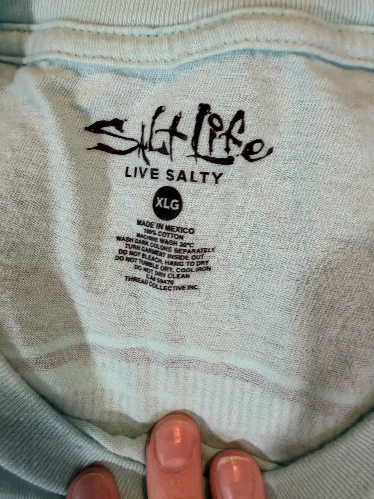 Salt Life Men's XL Light Blue Cotton Crew Neck Short Sleeve Graphic Logo Tee - product detail image 2