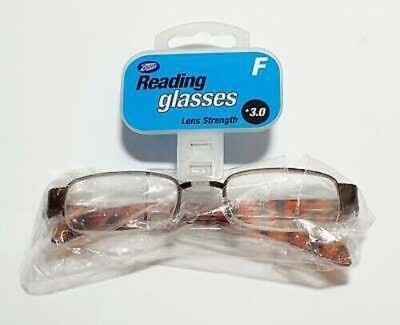 BOOTS Qualität Unisex Classic TORT halbrandlose Lesebrille +3,00 [D21]