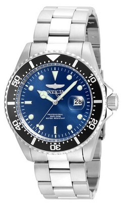 Invicta 22054 Gent's Pro Diver Blue Dial Steel Bracelet Dive Watch
