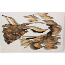 Wajih Nahle Original Abstract Painting on Cardstock Mid-Century Modern