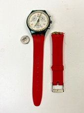 Orologio Swatch Chrono JFK SCN103 Cinturino Plastica Rosso Swatch AG 1991 - SOLO PARTI
