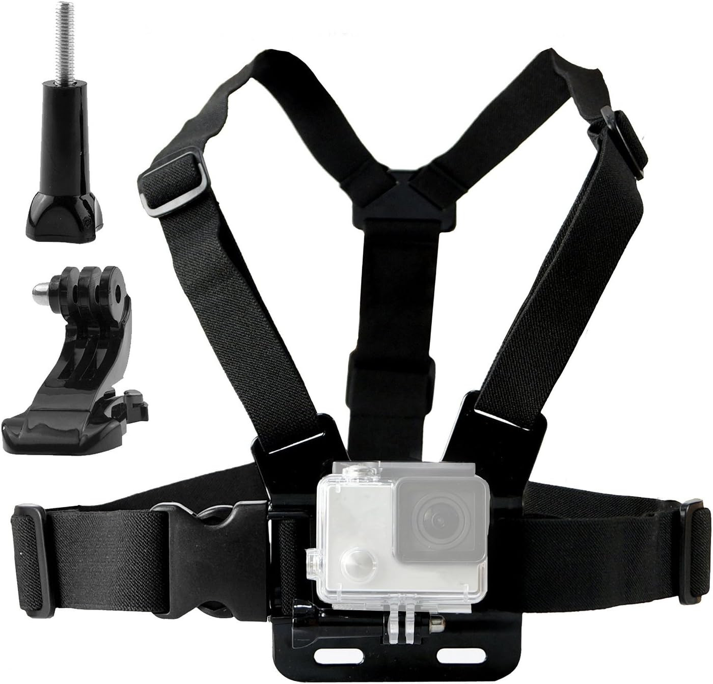 TEKCAM Chest Harness Mount Adjustable Chest Strap Belt with J Hook Compatible wi