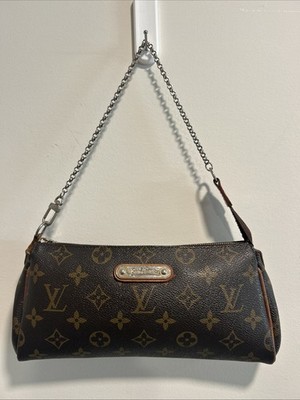 Louis Vuitton Monogram Pochette Liv Leather Clutch Chain Strap