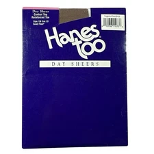 Hanes Too Pantyhose CD Barely There 136 Control Top Reinforced Toe Day Sheer Vtg