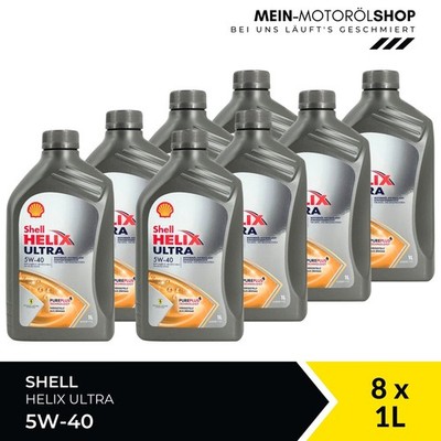 Shell Helix Ultra 5W-40 VW Renault Mercedes Fiat BMW LL 8x1 Liter = 8 Liter