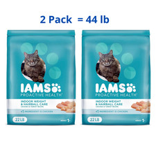 IAMS Proactive Health Indoor Weight Control  Hairball Care Cat Food, 44 lb