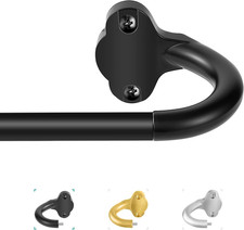 Wrap around Curtain Rods,Black Curtain Rods 28 to 48 Inch,5/8 Inch Adjustable Bl
