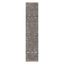 2'4"x12' Brown Cypress Tree Design Wool and Silk Hand Knotted Runner Rug 91901
