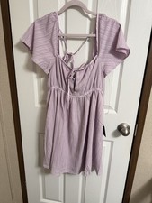 NWT Lulus womens purple ruffle flowy dress sz Lg