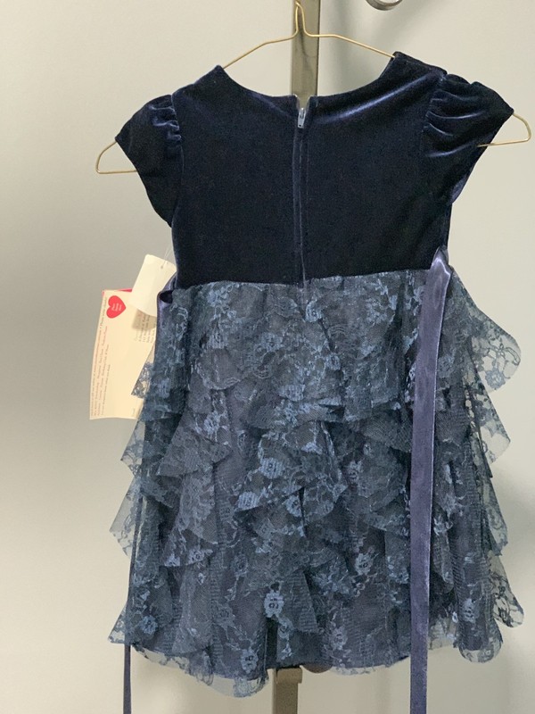 Von Mour Navy Blue Dress For Girls, Size 4 T