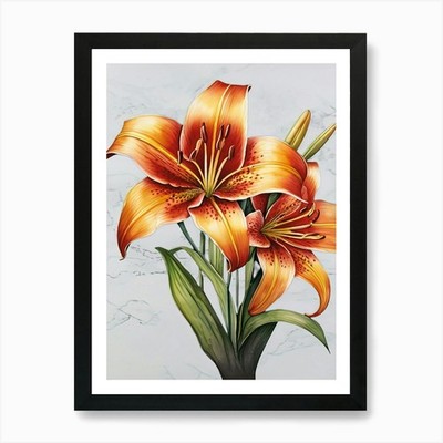 Feurige rote Nelke Nationalblume gerahmtes Wandbild Poster Leinwanddruck Bild