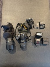 Nikon D40 Digital SLR Camera w/18-55mm 55-200mm Lenses Filter Flash Nice Shape