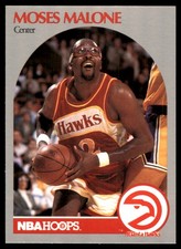 Moses Malone 1990-91 Hoops #31 Hawks NBA READ FREE SHIPPING AutographDen