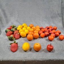 Lot of Strawberries Lemons Oranges and Apples Plastic Faux Fruits Table Decor