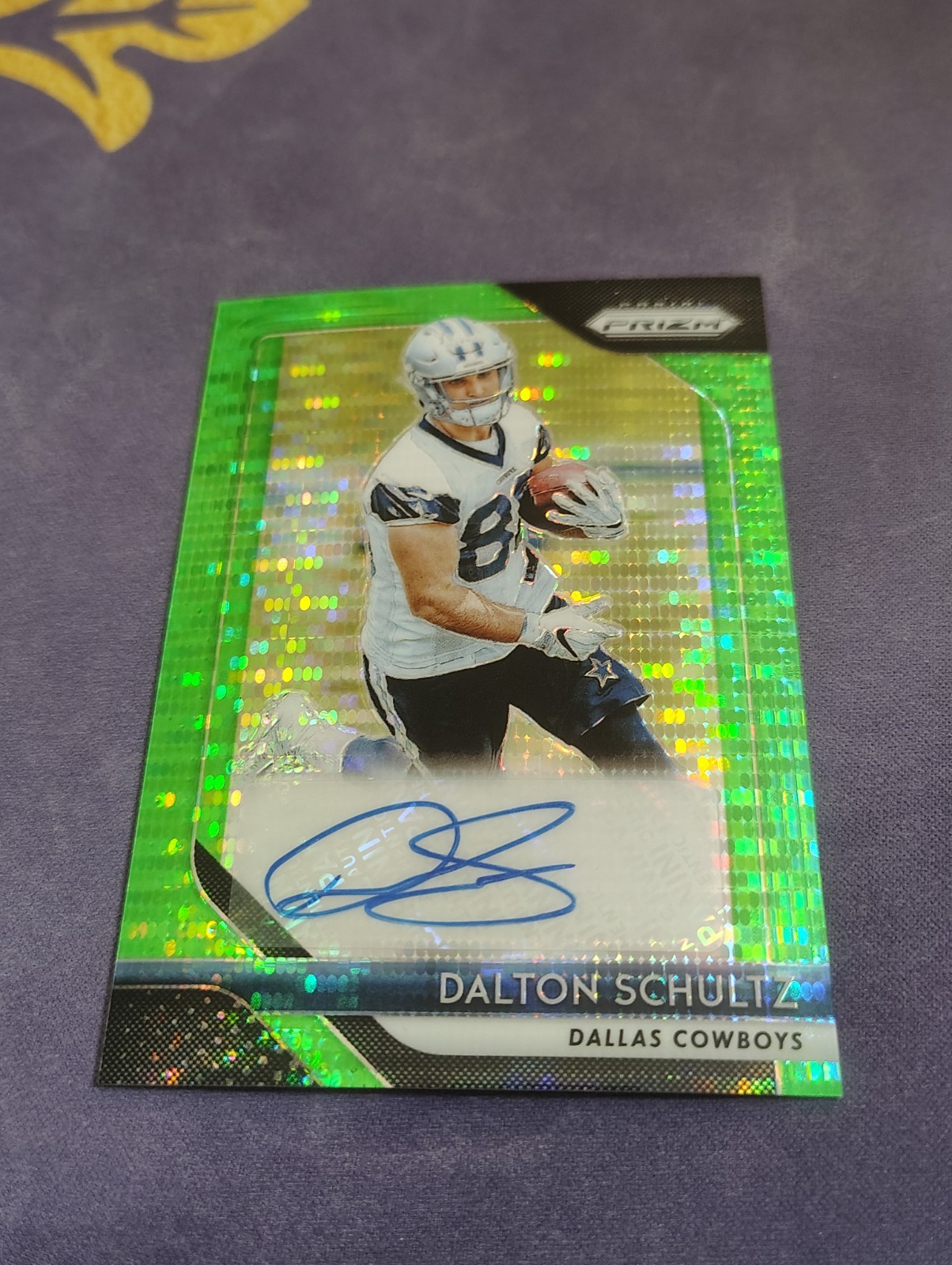 Dalton Schultz 2018 Panini Prizm Green Pulsar Prizm Autograph Cowboys Auto