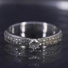 Size 7, vintage sterling silver 925 engagement ring with cluster cz
