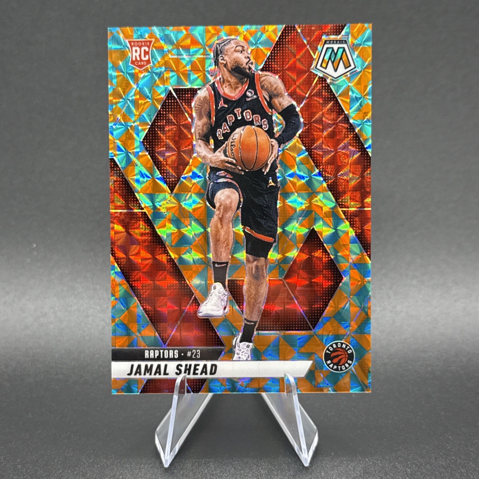 2024-25 Panini Mosaic - Jamal Shead RC Tessellation 14/15 - Toronto Raptors #201