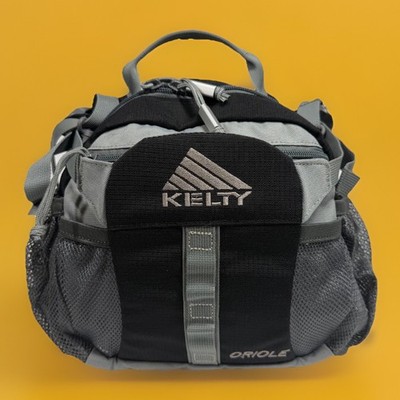 Kelty Oriole Black Gray Lumbar Waist Fanny Pack Hiking Bag Shoulder Strap
