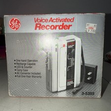 Vintage GE 3-5355A Portable Cassette Recorder/Player with VOX Recording