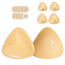 Uiheex Double Sided Sticky Bra Inserts, Reusable Push Up Adhesive B, Beige