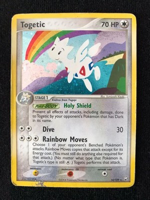 Pokemon TCG Togetic Rare Holo Swirl 14/109 Team Rocket Returns HP Zustand 2004