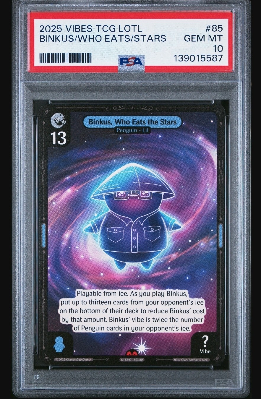 🔥 2025 Vibes TCG – LOTL “Binkus Who Eats the Stars” – Secret Rare – PSA 10 GEM