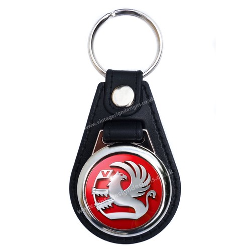 VAUXHALL RED FAUX LEATHER KEY RING / KEY FOB - Afbeelding 1 van 1