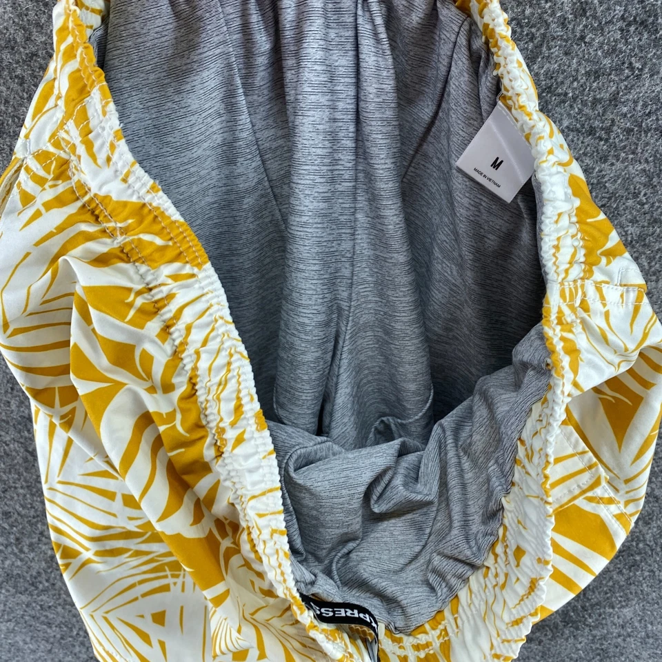 Pantalones Cortos de Natación Express Hombre M Medianos Naranja Floral Tiro Medio Cordón Forrado Foto 4 de 4