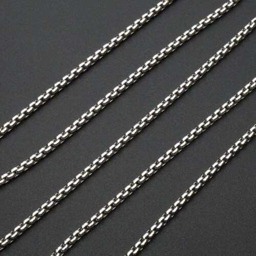 Italy 925 Sterling Silver 2.5mm Round Box  Chain Necklace 24" - 第 1/7 張圖片