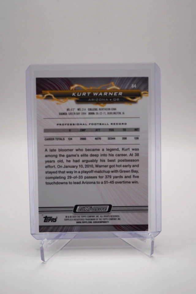 2023 Topps Composite Resurgence Kurt Warner Purple Surge Refractor /99 #64 SSP! - Image 3 of 3