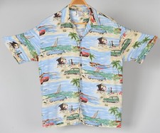 Walt Disney World Mickey Mouse Hawaiian Shirt Vintage Cars Mens S Rayon T Bird