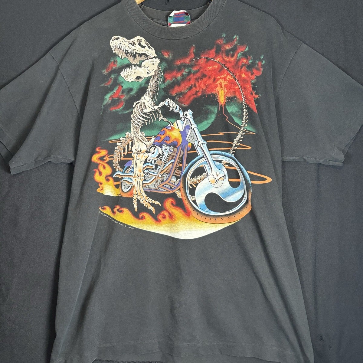 Bad To The Bone Liquid Blue Shirt Biker Harley XL Shawn