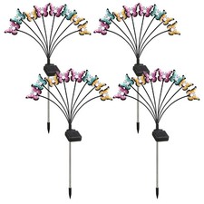 Solar Butterfly Lights Outdoor Garden Waterproof 8 LED Lawn Lamp Decor Lot R8V1