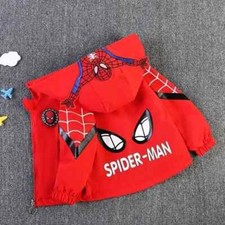 Kids Baby Boys Spider-man Hooded Coat Outerwear Cartoon Casual Jacket Clothes