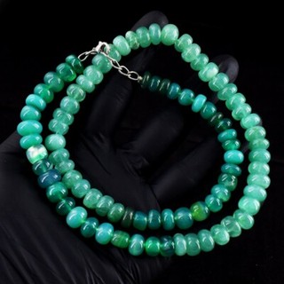 Very Attractive 379.00 Cts Green Emerald Beaded Necklace Jewelry VK 28 E692
