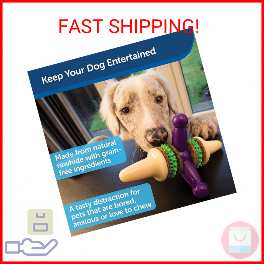 PetSafe Busy Buddy Treat Holding Jack Dog Toy &ndash; Strong Chewers - Challenging - T