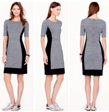 J.Crew Factory Colorblock Ponte Dress Women’s SZ 4 Black Gray Sold Out @jcrew C1