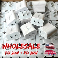 Dual PD 40W Fast Wall Charger Power Adapter Lot For iPhone 15 14 13 Pro Max 8 US